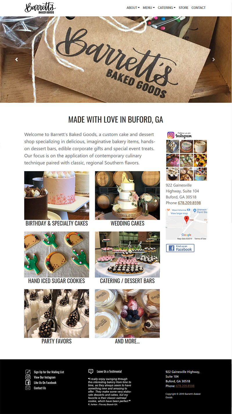 Barret's Baked Goods Website
